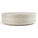 Modrest Cozad - Modern Faux Travertine Round Coffee Table
