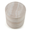 Modrest Cozad - Modern Faux Travertine Round End Table