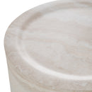 Modrest Cozad - Modern Faux Travertine Round End Table