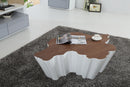 Modrest Cottonwood Modern Walnut & White Coffee Table