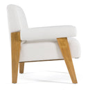 Modrest Cynthia - Modern White Fabric + Wood Accent Chair