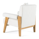 Modrest Cynthia - Modern White Fabric + Wood Accent Chair