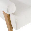 Modrest Cynthia - Modern White Fabric + Wood Accent Chair