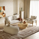 Divani Casa Kael - Contemporary White Sherpa Ottoman