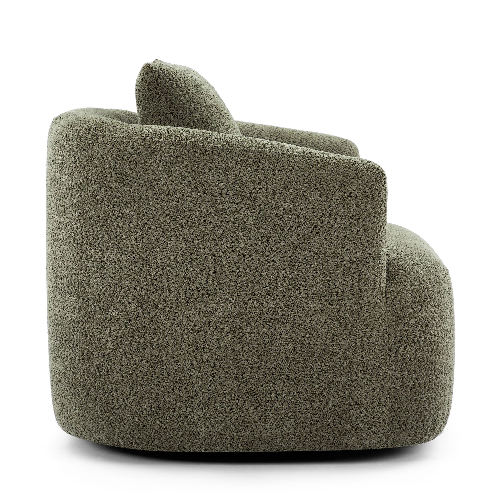 360° Swivel Barrel Sofa Chair With Throw Pillow, Upholstered Accent Chair