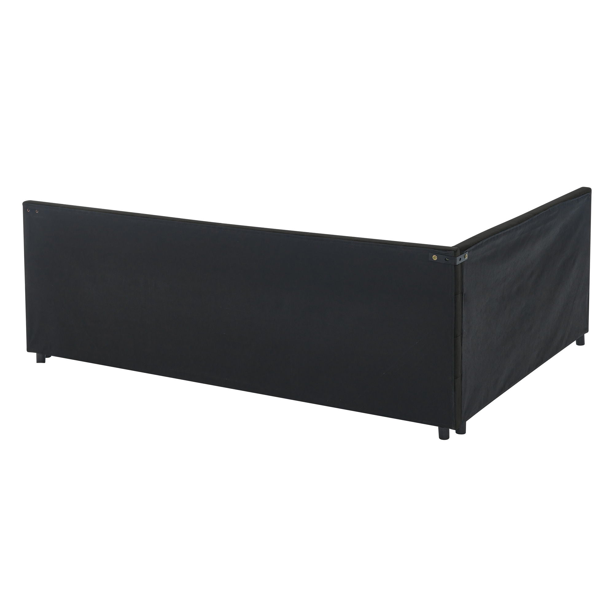 Mid-Century Storage Upholstered Tufted Bed Frame With Backrest And Armrests