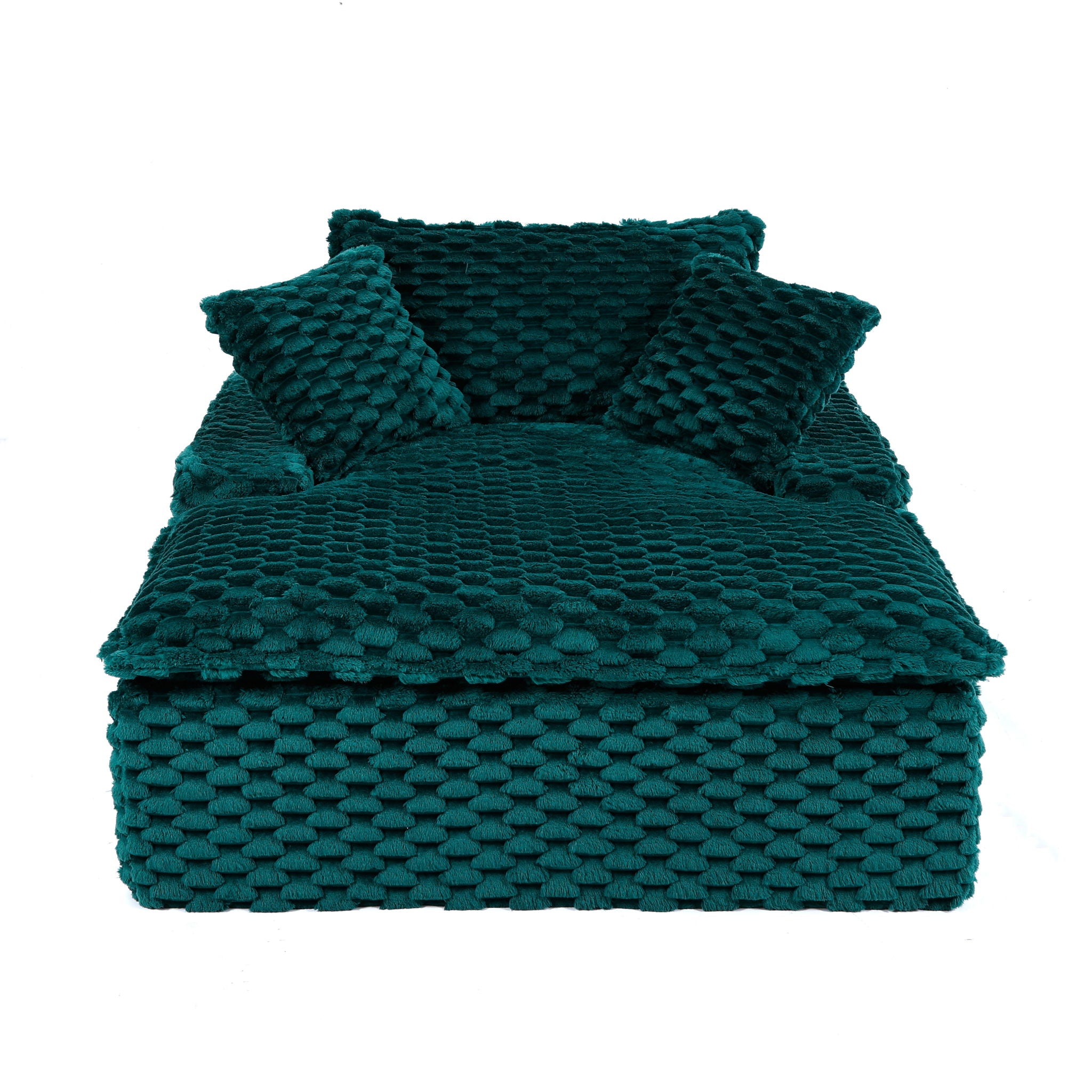 Comfort Bearing Sofa With 2 Pillows And 1 Backrest - Green
