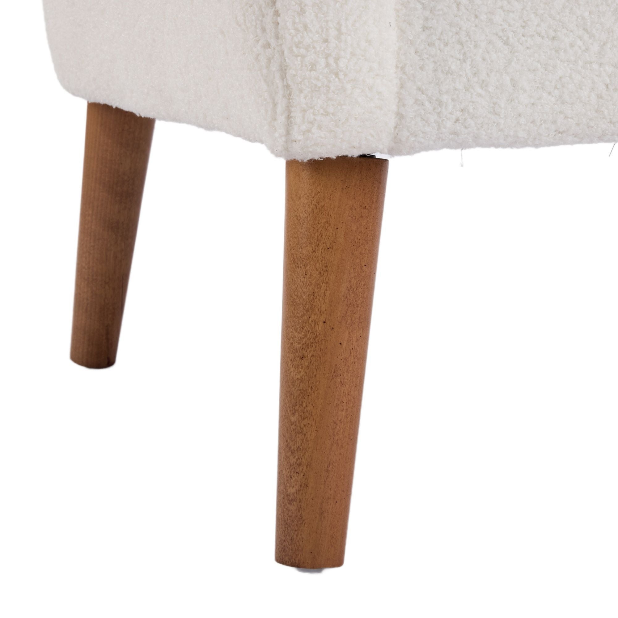 Accent Chair With Birch Wood Legs - White