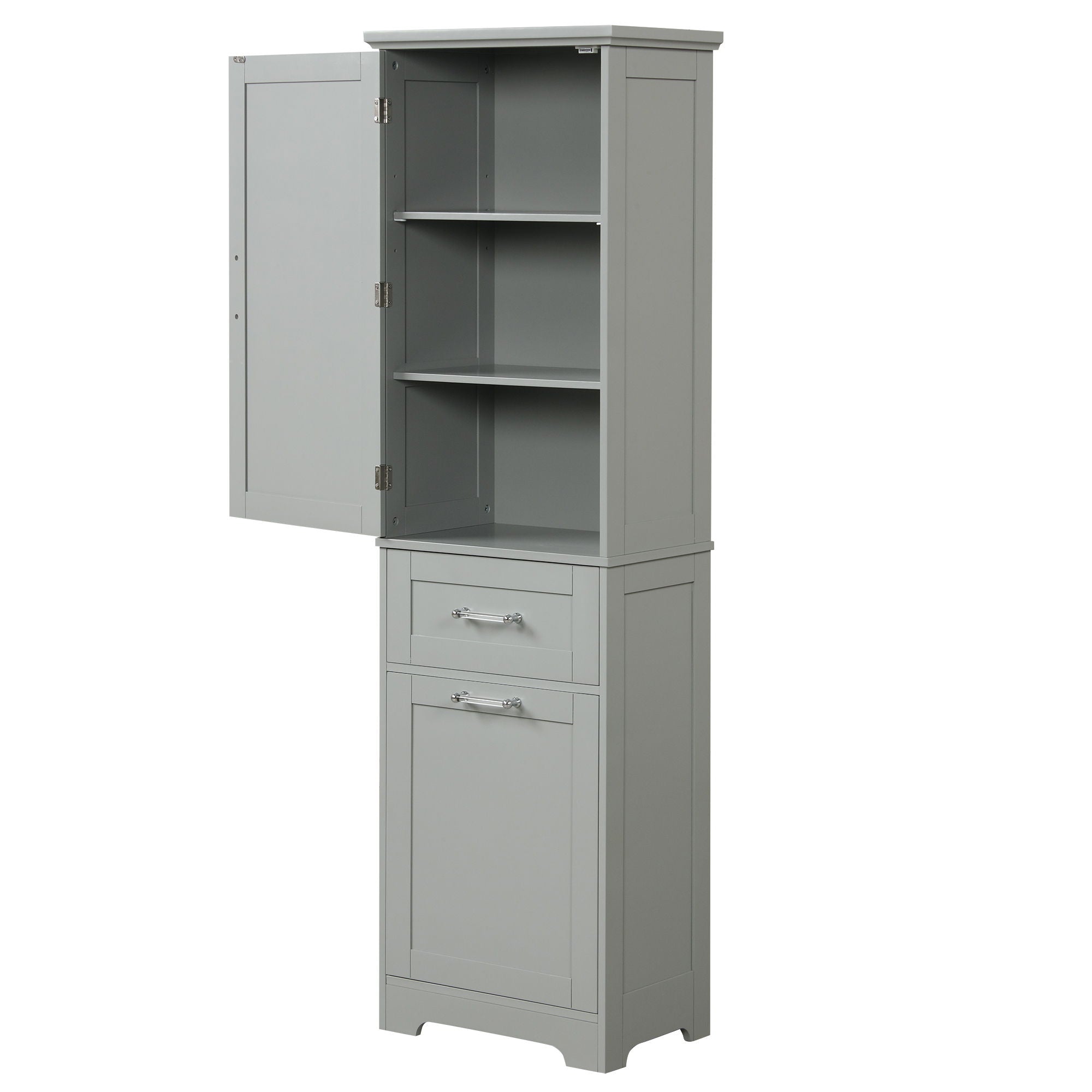 Tall Freestanding Bathroom Storage Cabinet With Adjustable Shelf And 2 Drawers