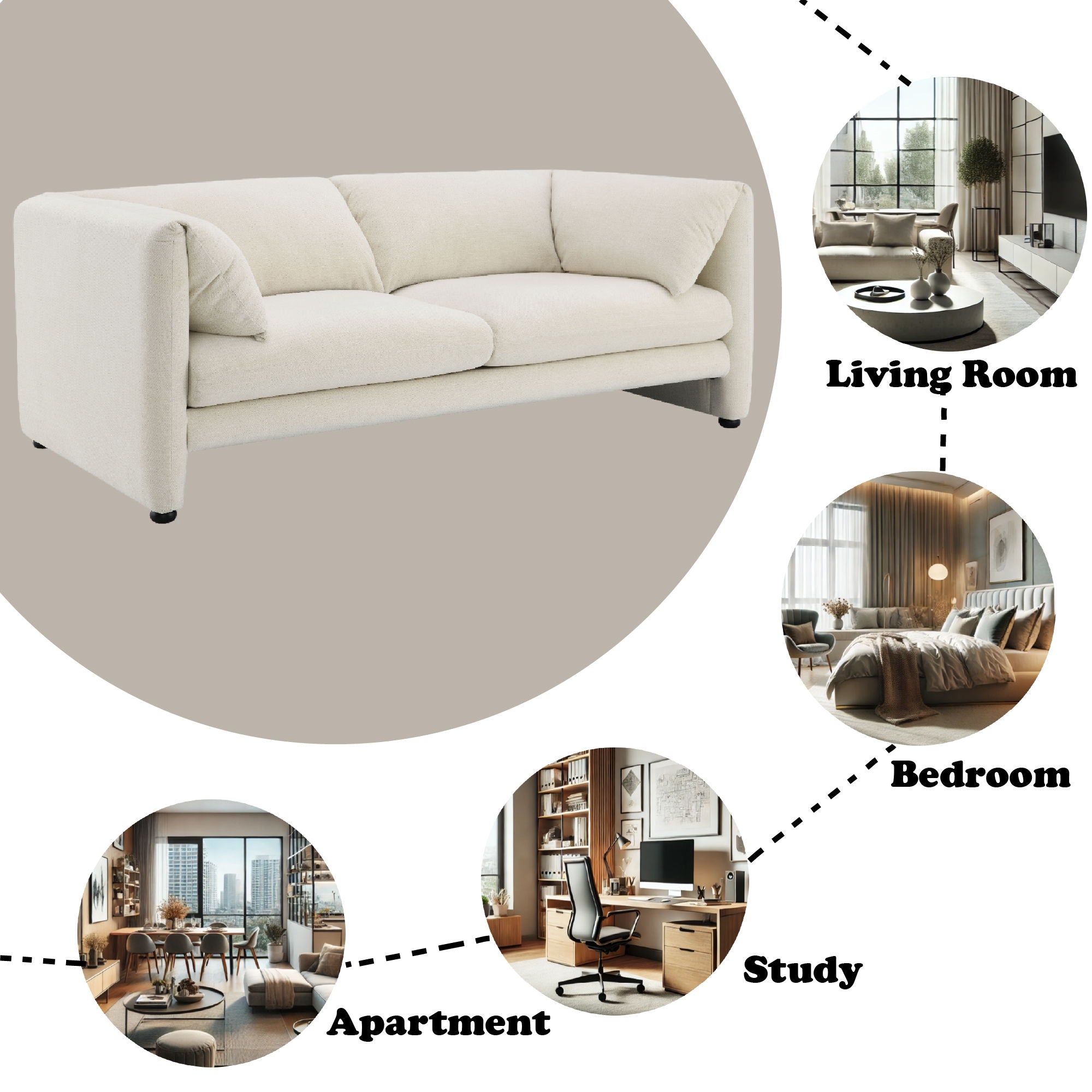Jaeda - Loveseat - Beige