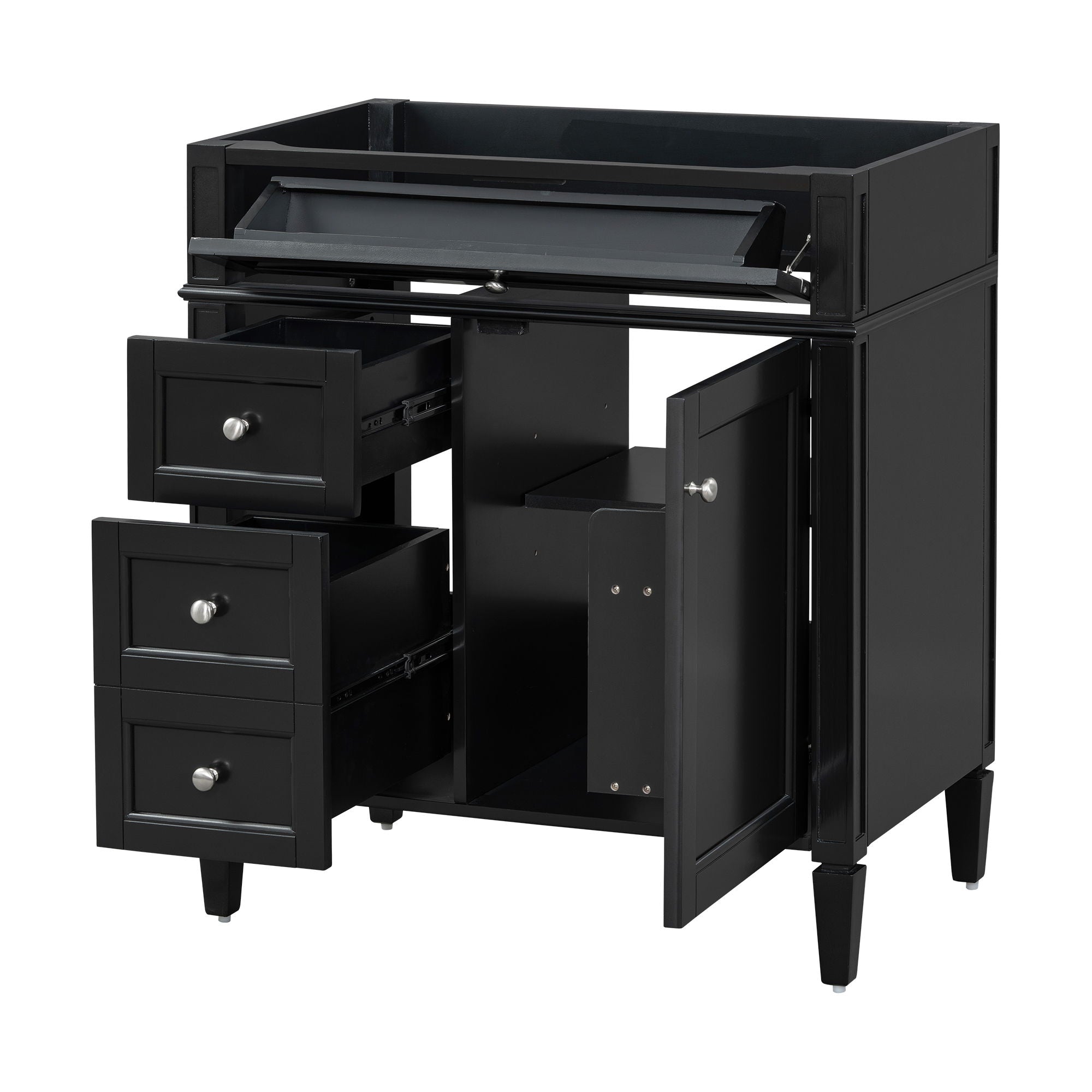 Bathroom Vanity With 2 Drawers And Tip-Out Drawer, Storage Cabinet