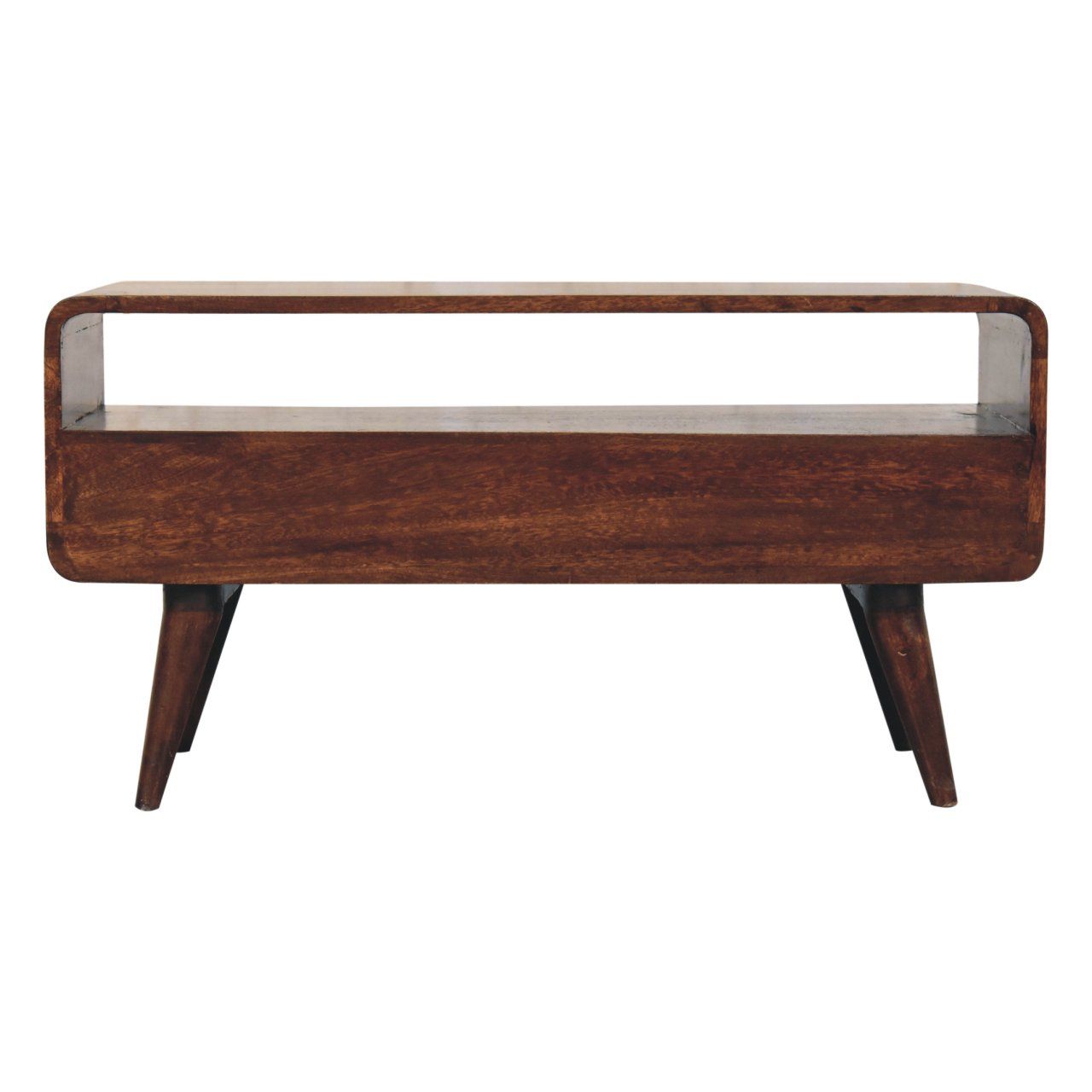 Solid Wood Curved Media Unit