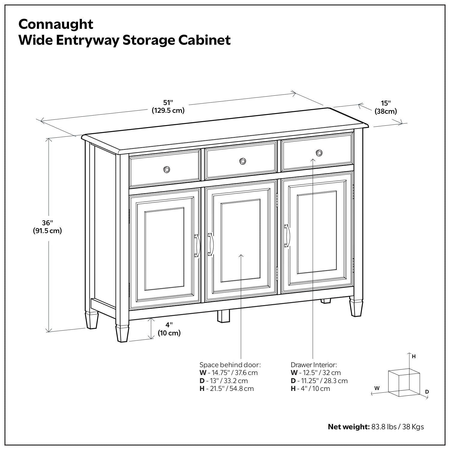 Connaught - Wide Entryway Storage Cabinet