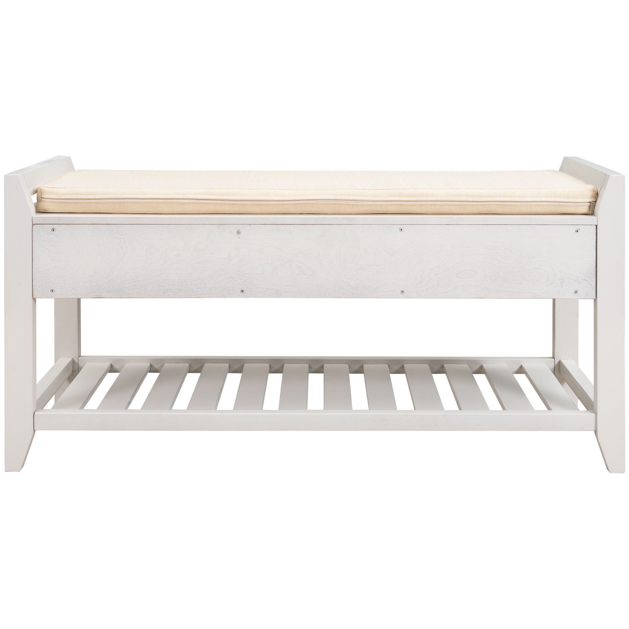 Multipurpose Entryway Shoe Rack With Cushioned Seat And Drawers