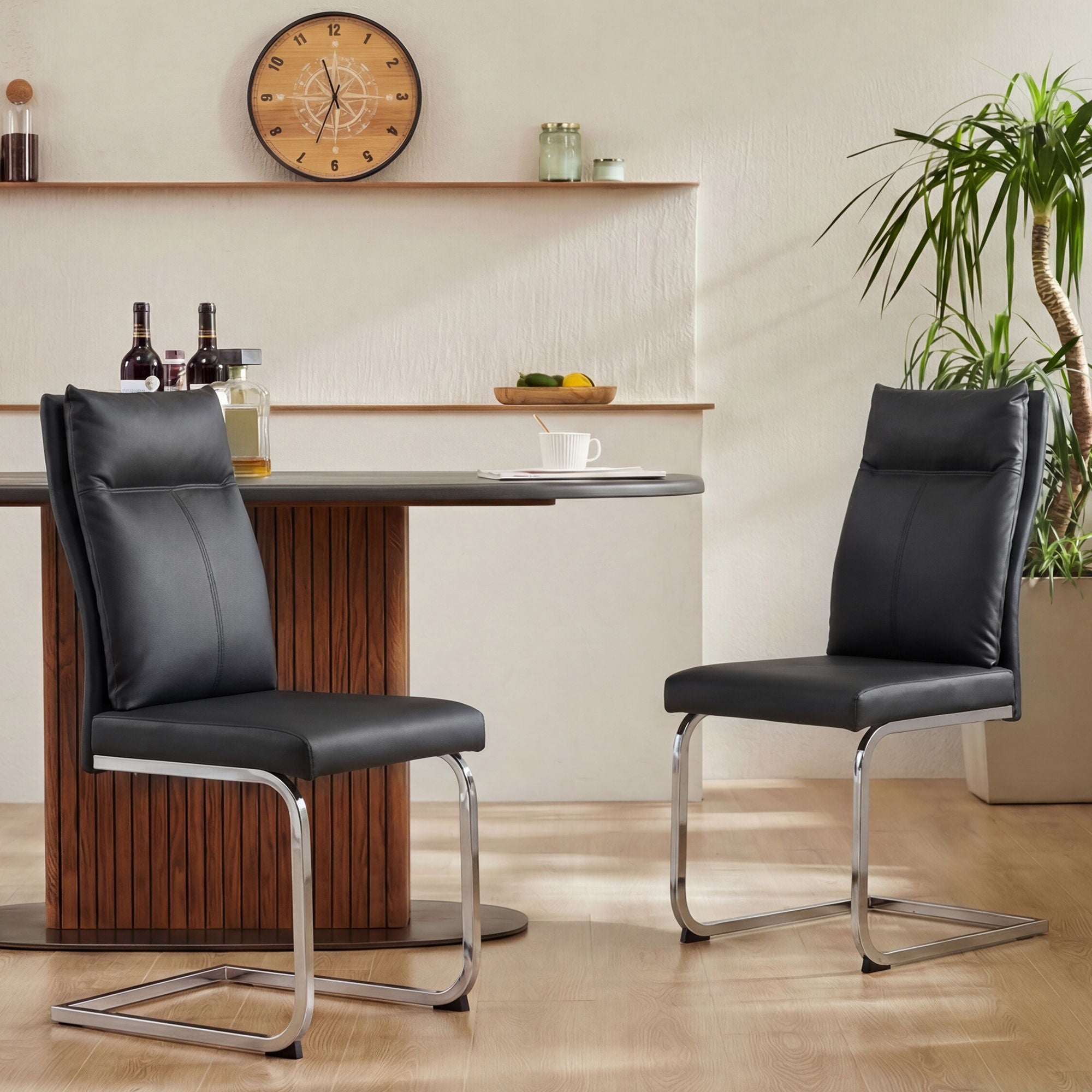 Modern Dining Chair SetWith Soft Cushion Backrest (2 Pieces)