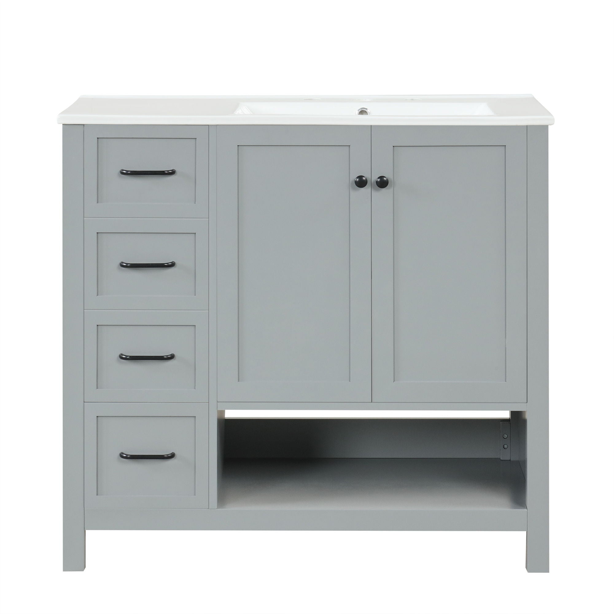 Modern Bathroom Vanity With Sink Top, 2 Doors And 2 Drawers