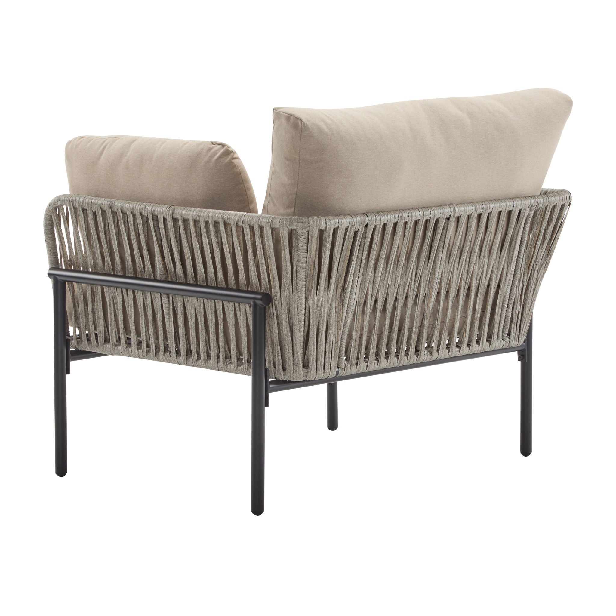 Rope Lounge Chair With Cushions For Modern Spaces