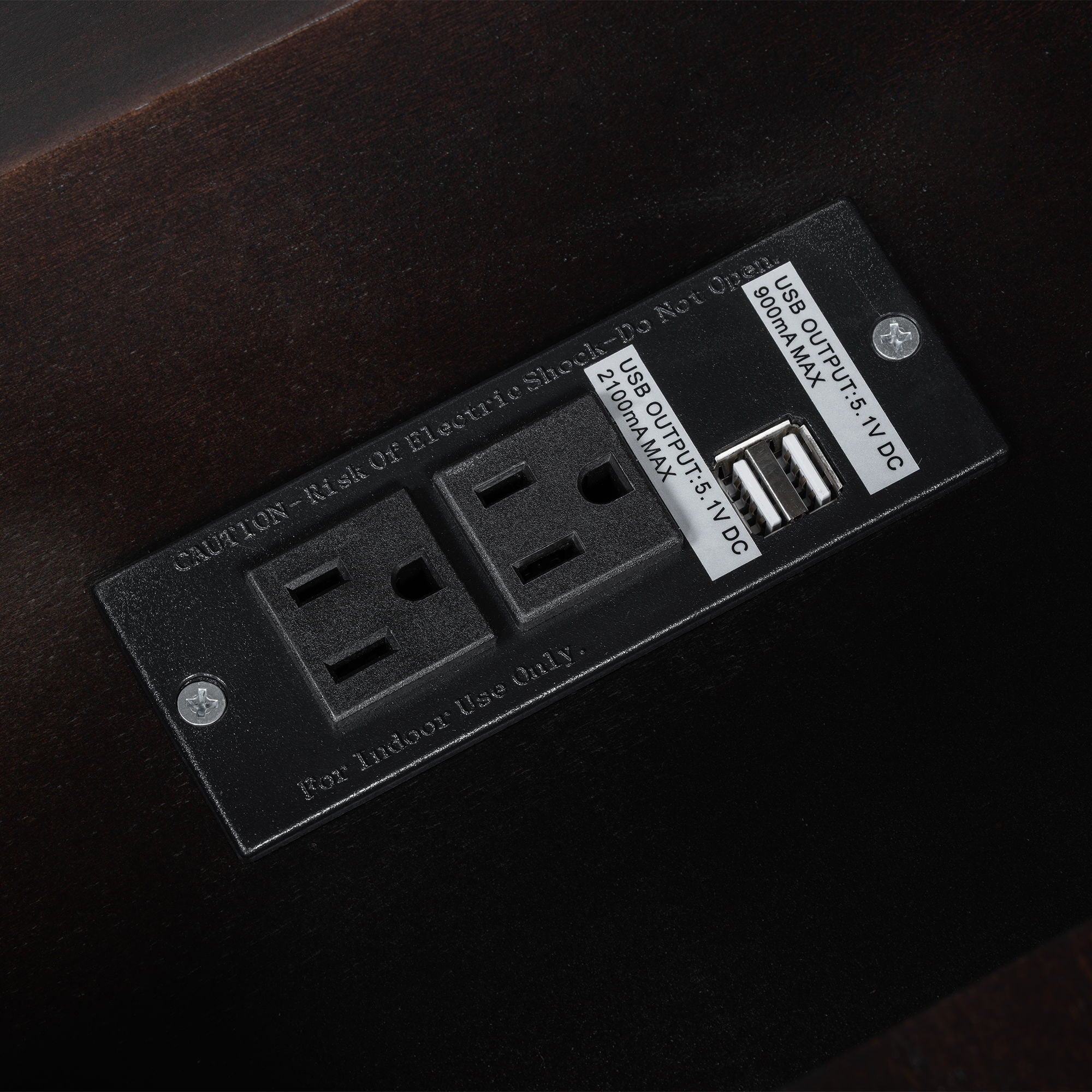 Vintage Flip Top Side Table With USB Ports