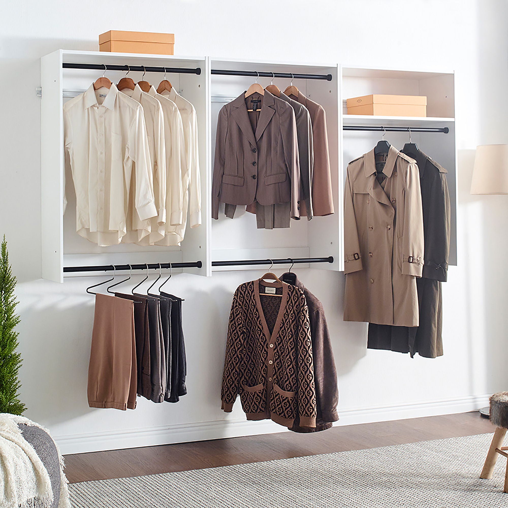 Devi - Wall Mounted Wood Closet System