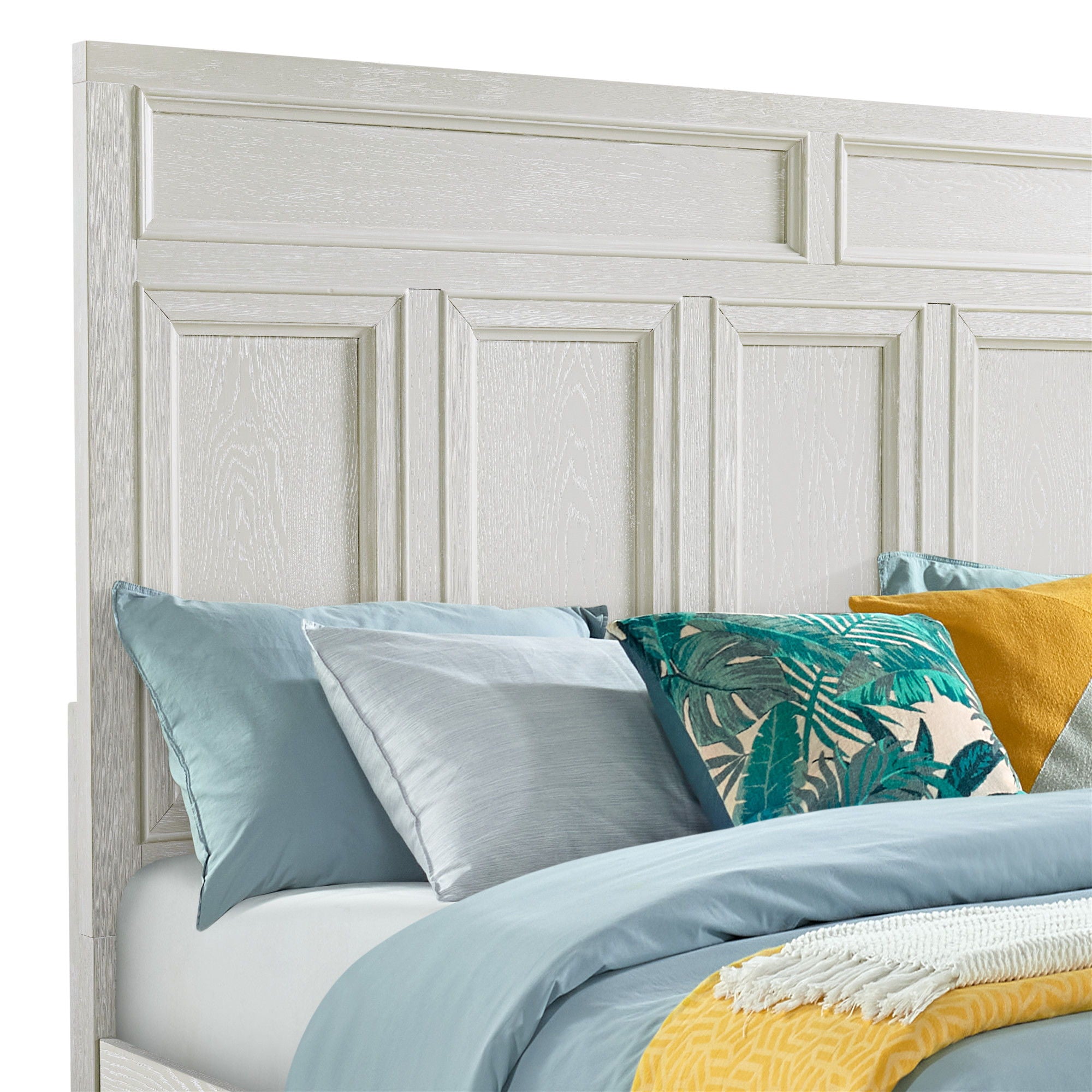 Storage Bed With Panel Headboard And Spacious Footboard Drawers