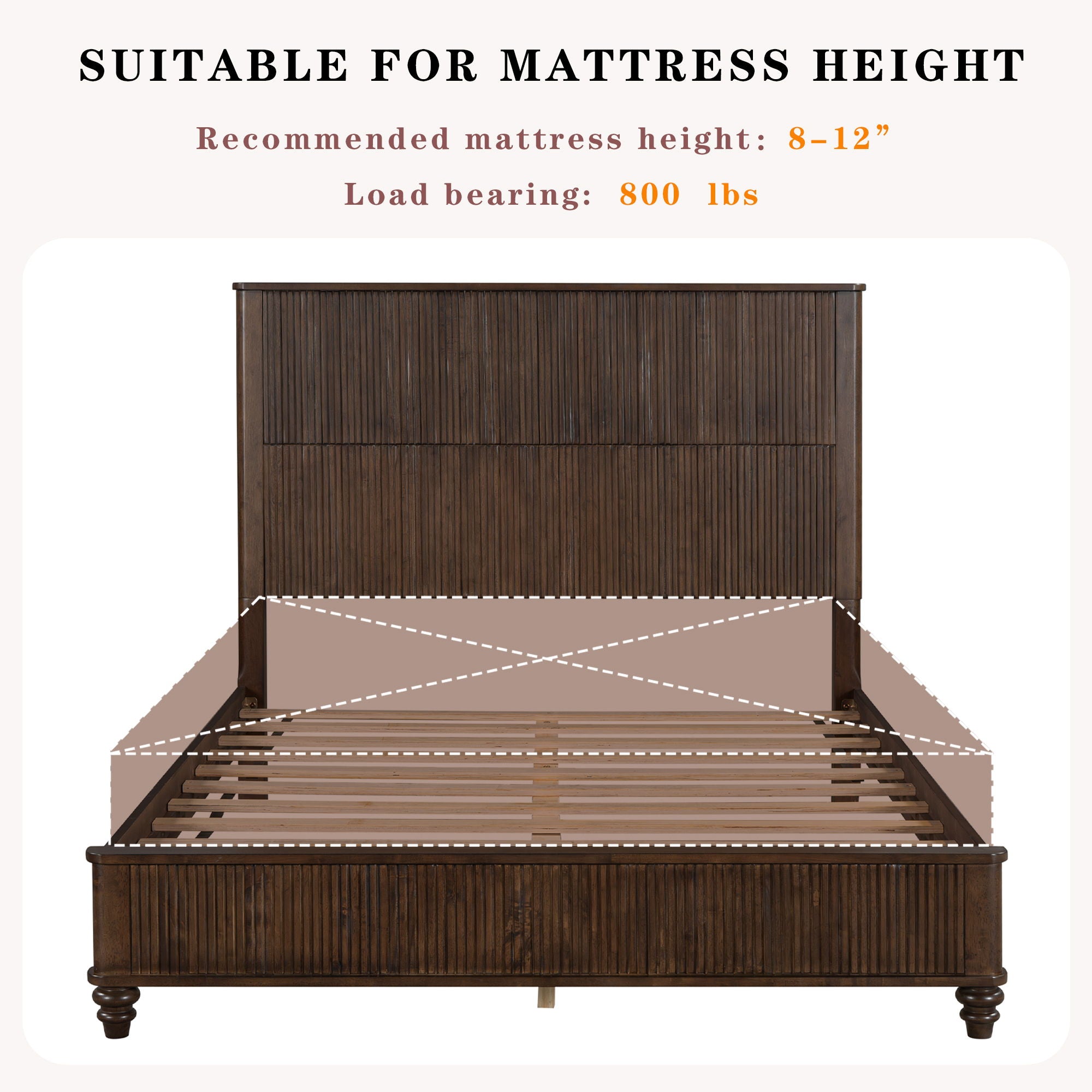 Platform Bed Frame & Tall Headboard