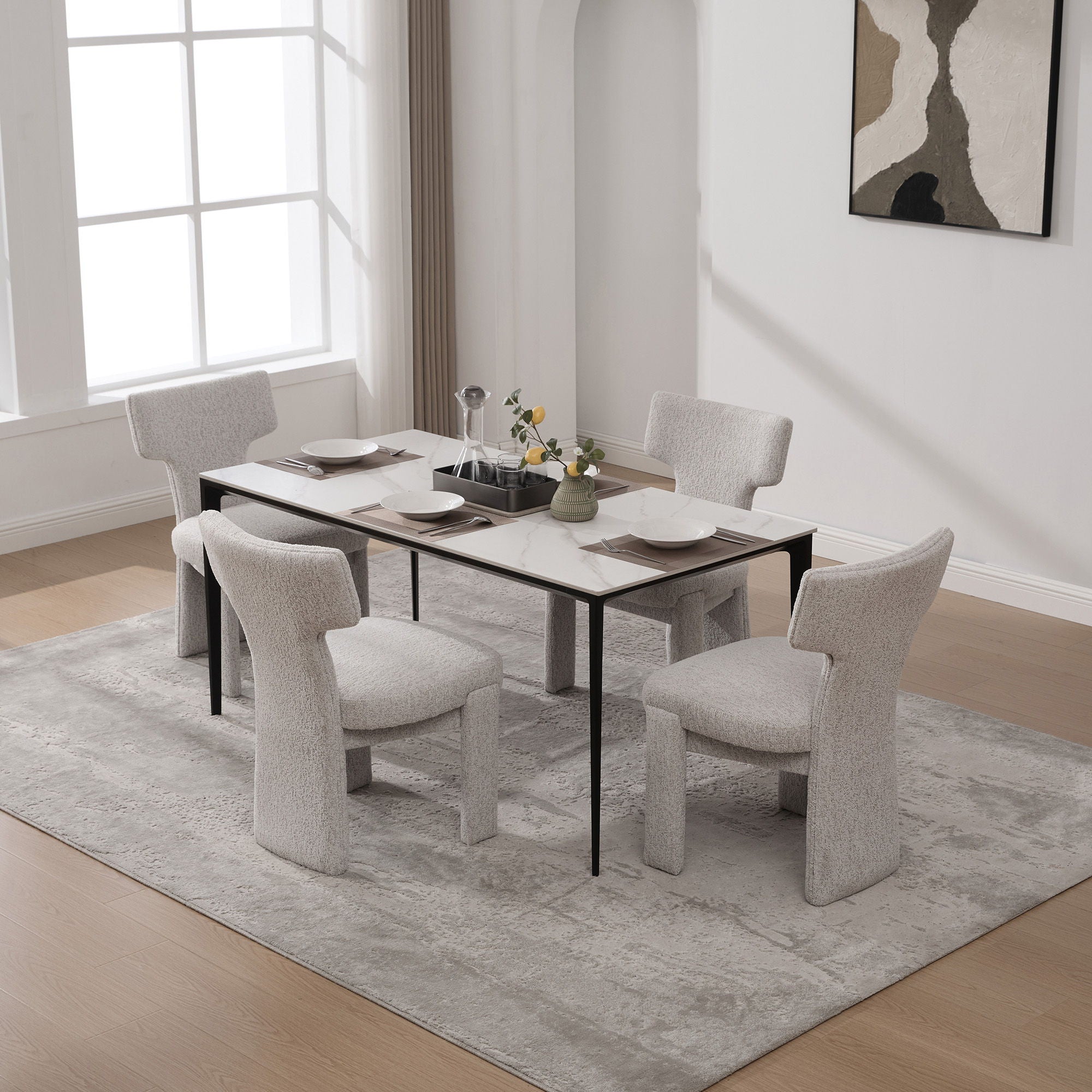 Armless Curved Back Accent Chairs