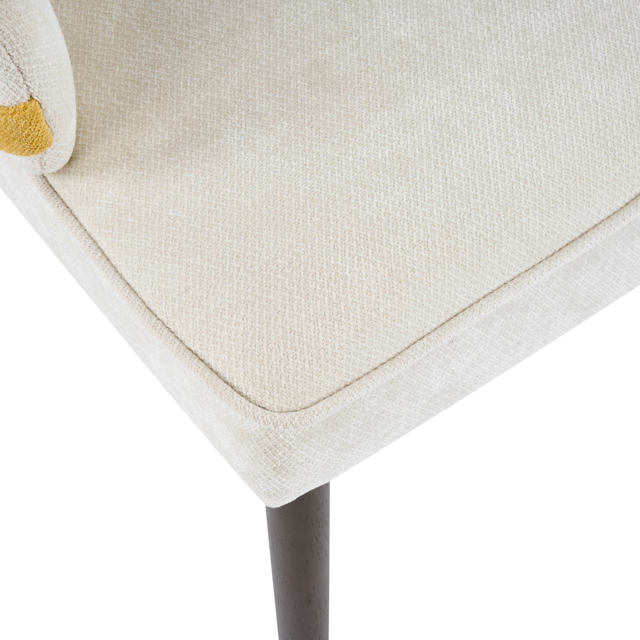 Indoor Dining Chair (Set of 2) With Sturdy Frame - Beige / Yellow