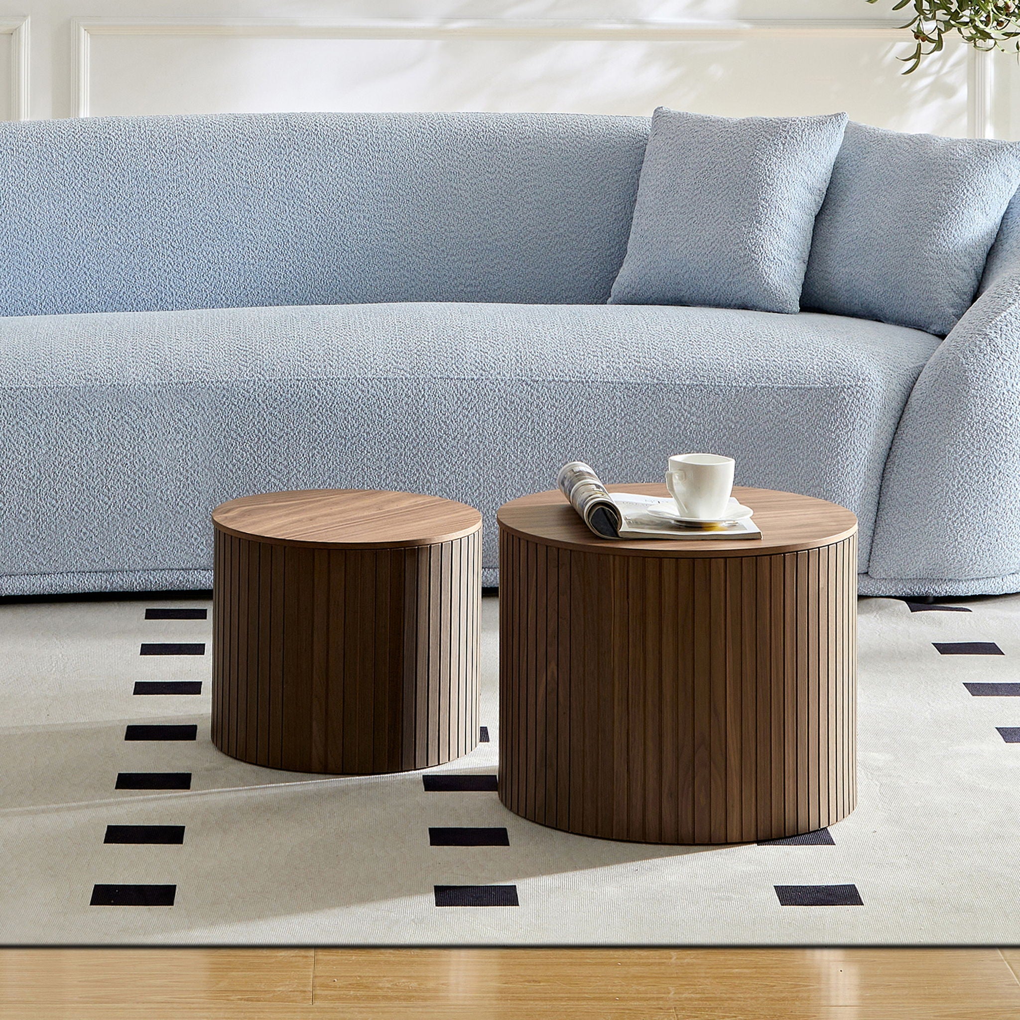 Handcrafted Nested Table Set, 2 Pieces