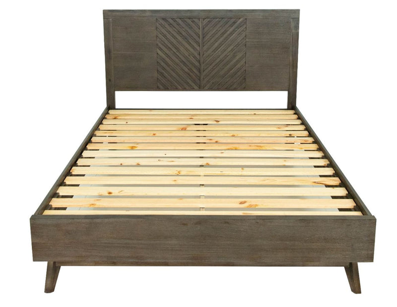 Eastern King Modrest Daisy Mid-Century Dark Acacia Bed