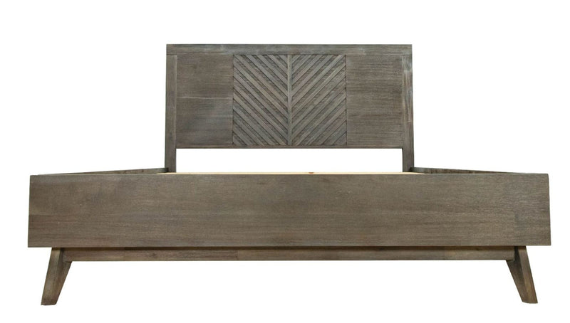 Queen Modrest Daisy Mid-Century Dark Acacia Bed