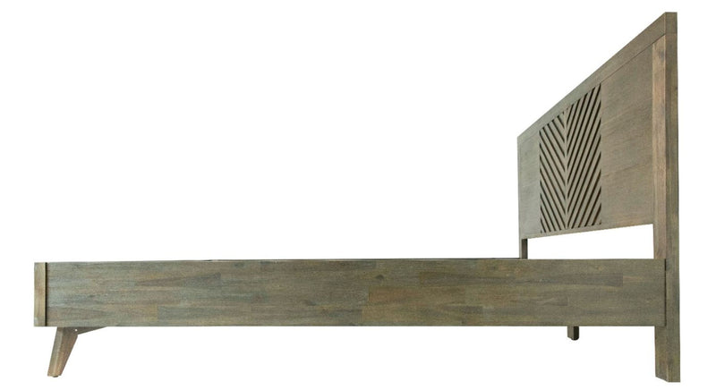 Eastern King Modrest Daisy Mid-Century Dark Acacia Bed