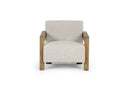 Modrest Dalhart - Modern Beige Fabric + Grey Wash Wood Accent Chair