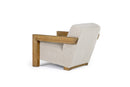 Modrest Dalhart - Modern Beige Fabric + Grey Wash Wood Accent Chair