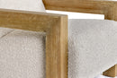 Modrest Dalhart - Modern Beige Fabric + Grey Wash Wood Accent Chair