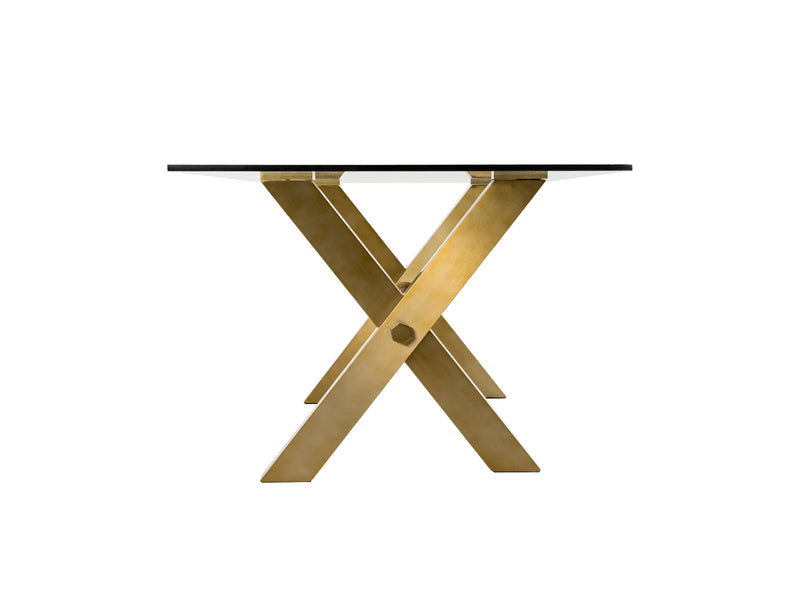 Modrest Dandy - Modern Golden & 15mm Glass Dining Table
