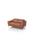 Divani Casa Danis - Modern Cognac Leather Brown Loveseat