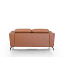 Divani Casa Danis - Modern Cognac Leather Brown Loveseat