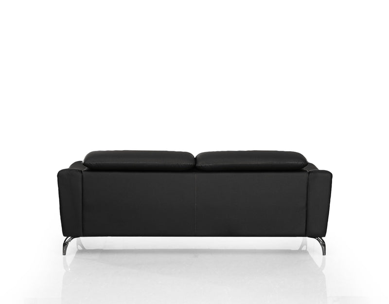 Divani Casa Danis - Modern Black Leather Sofa