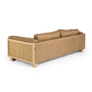 Divani Casa Danson - Modern Tan Leather + Wicker Sofa