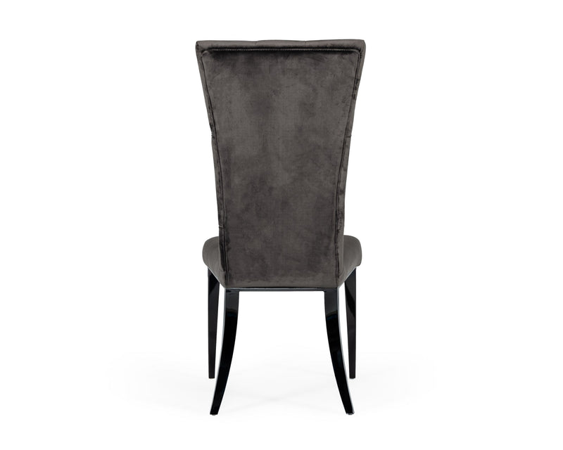 Modrest Darley - Modern Grey Velvet Dining Chair Set of 2