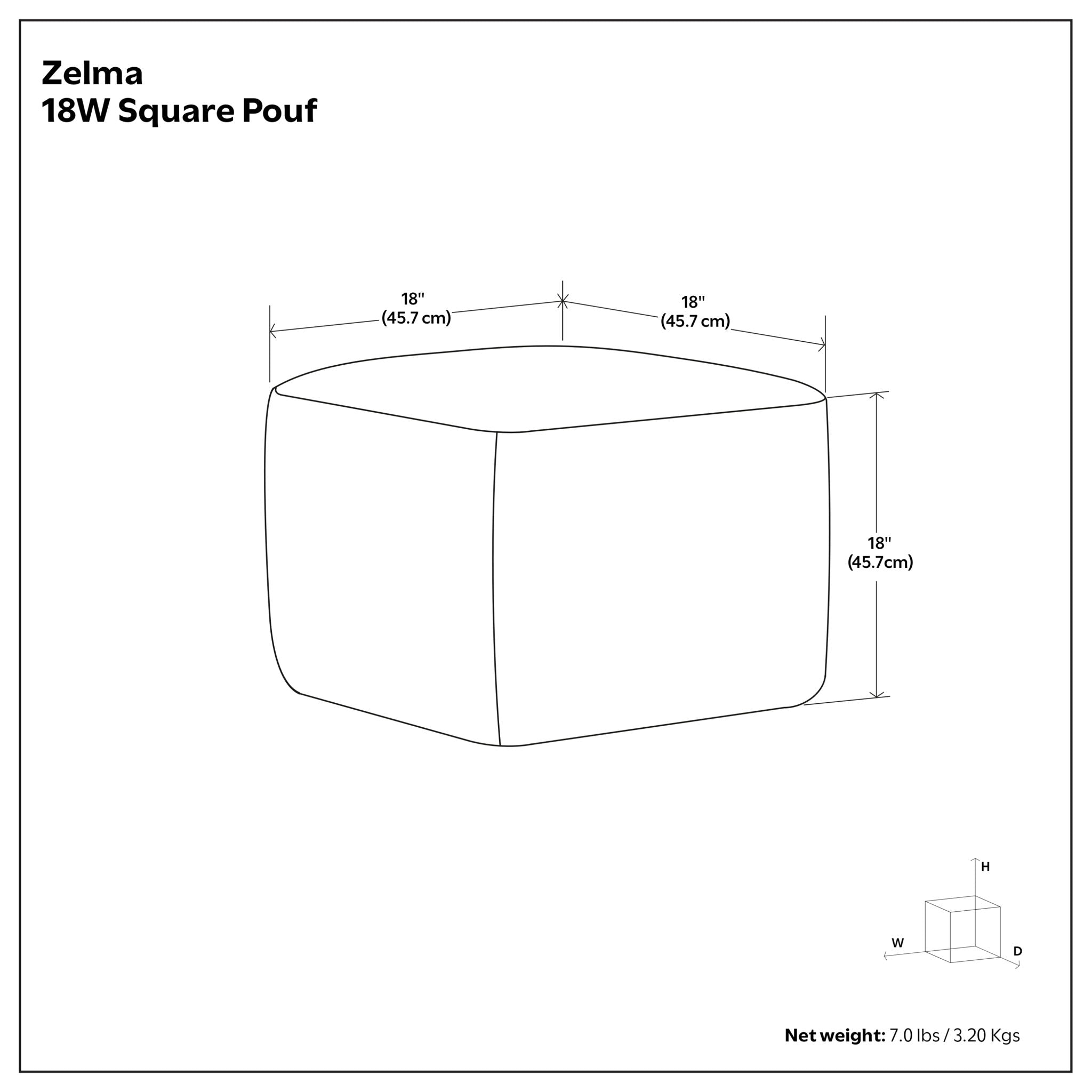 Zelma - Square Woven Outdoor / Indoor Pouf - Cream / Natural