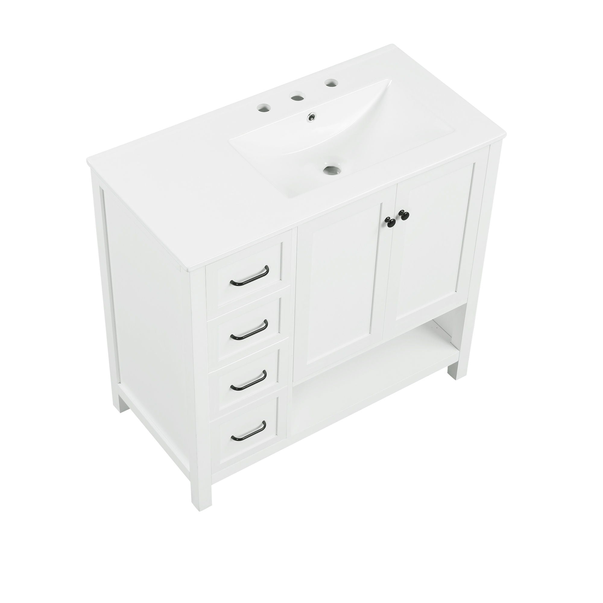 Modern Bathroom Vanity With Sink Top, 2 Doors And 2 Drawers