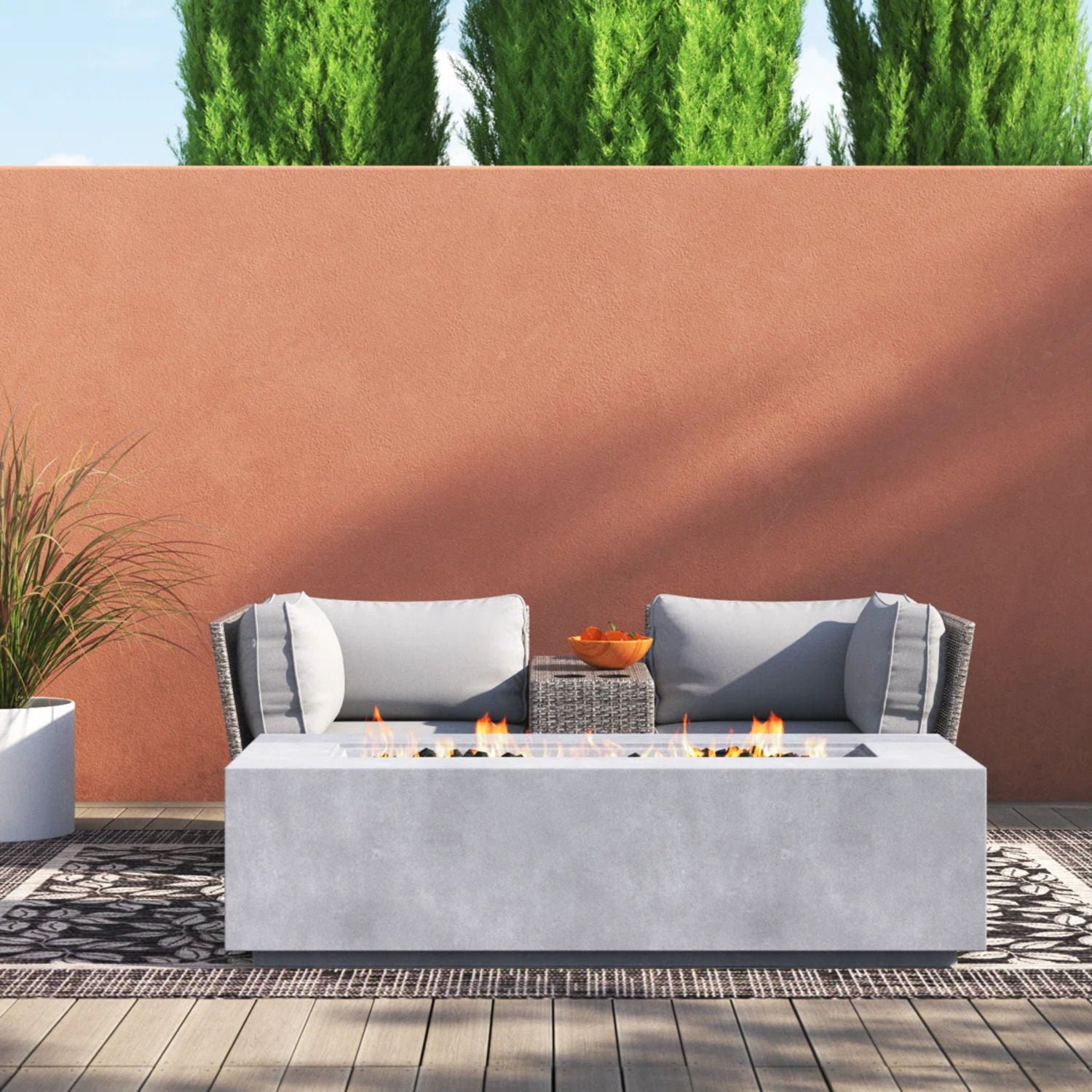 Outdoor Elegance Conversation Set With Fire Pit