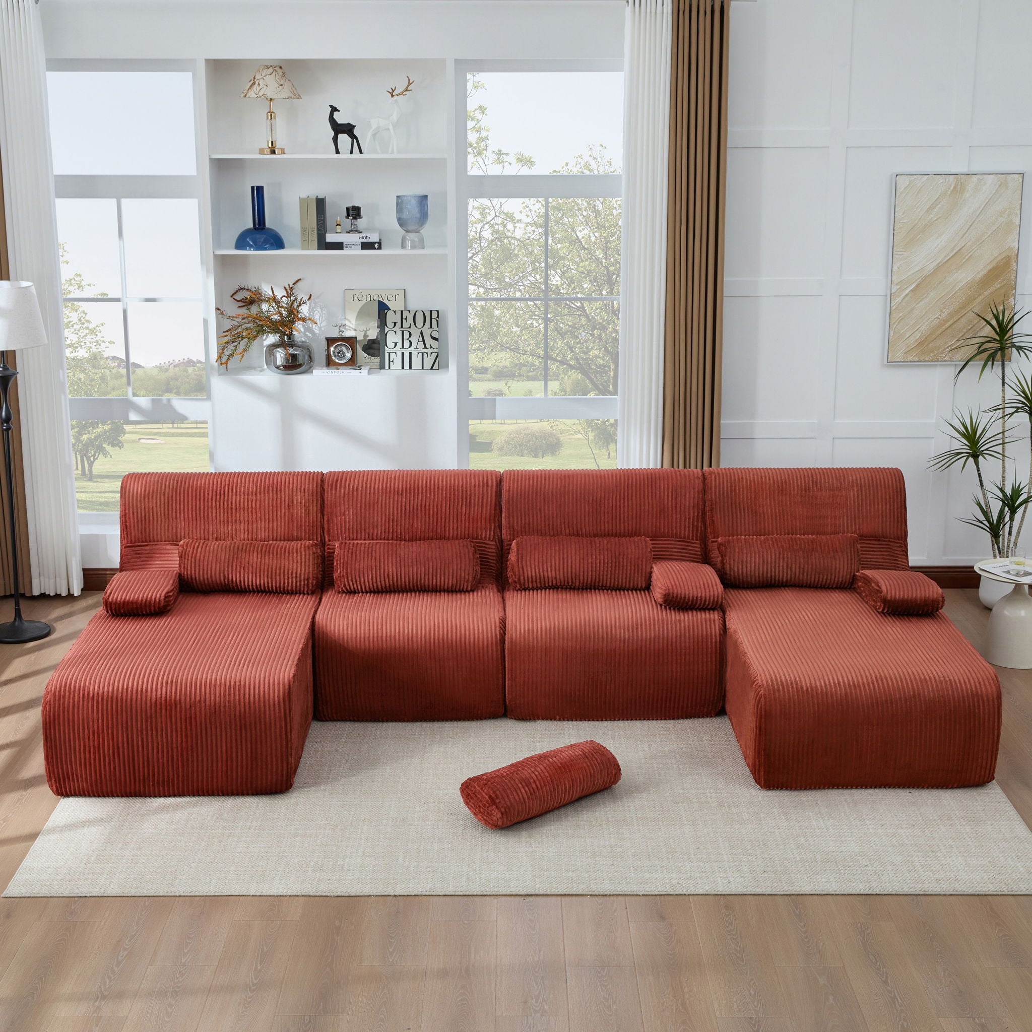 Oversized Sectional Sofa, Living Room Seating With Modular Design
