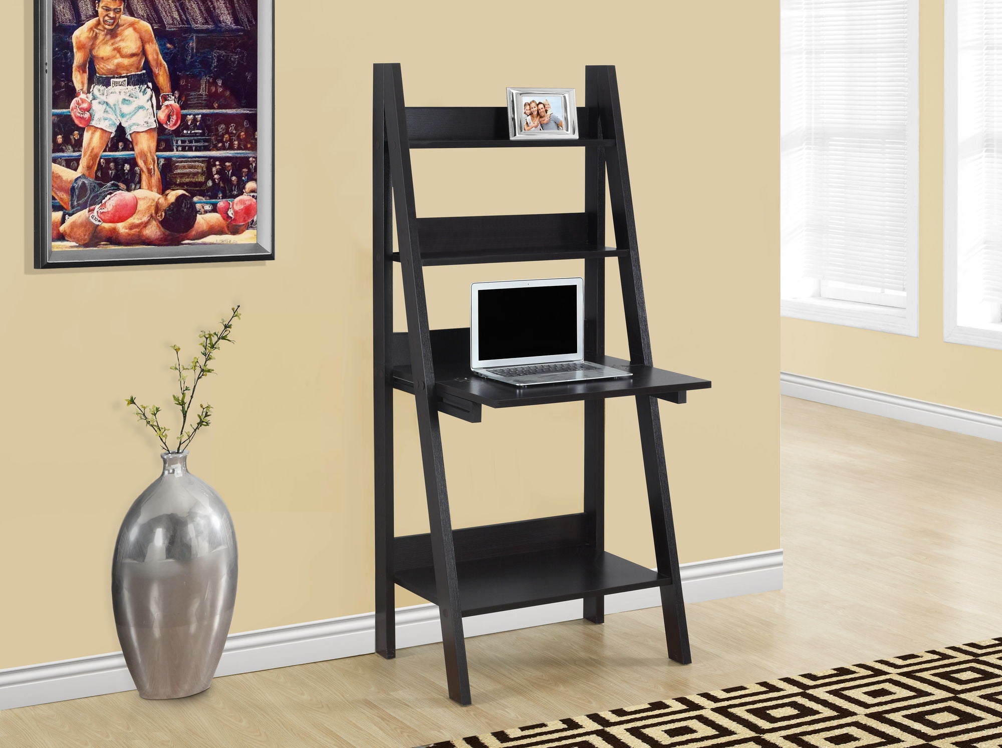 Computer Desk For Home Office, Laptop, Leaning, Storage Shelves