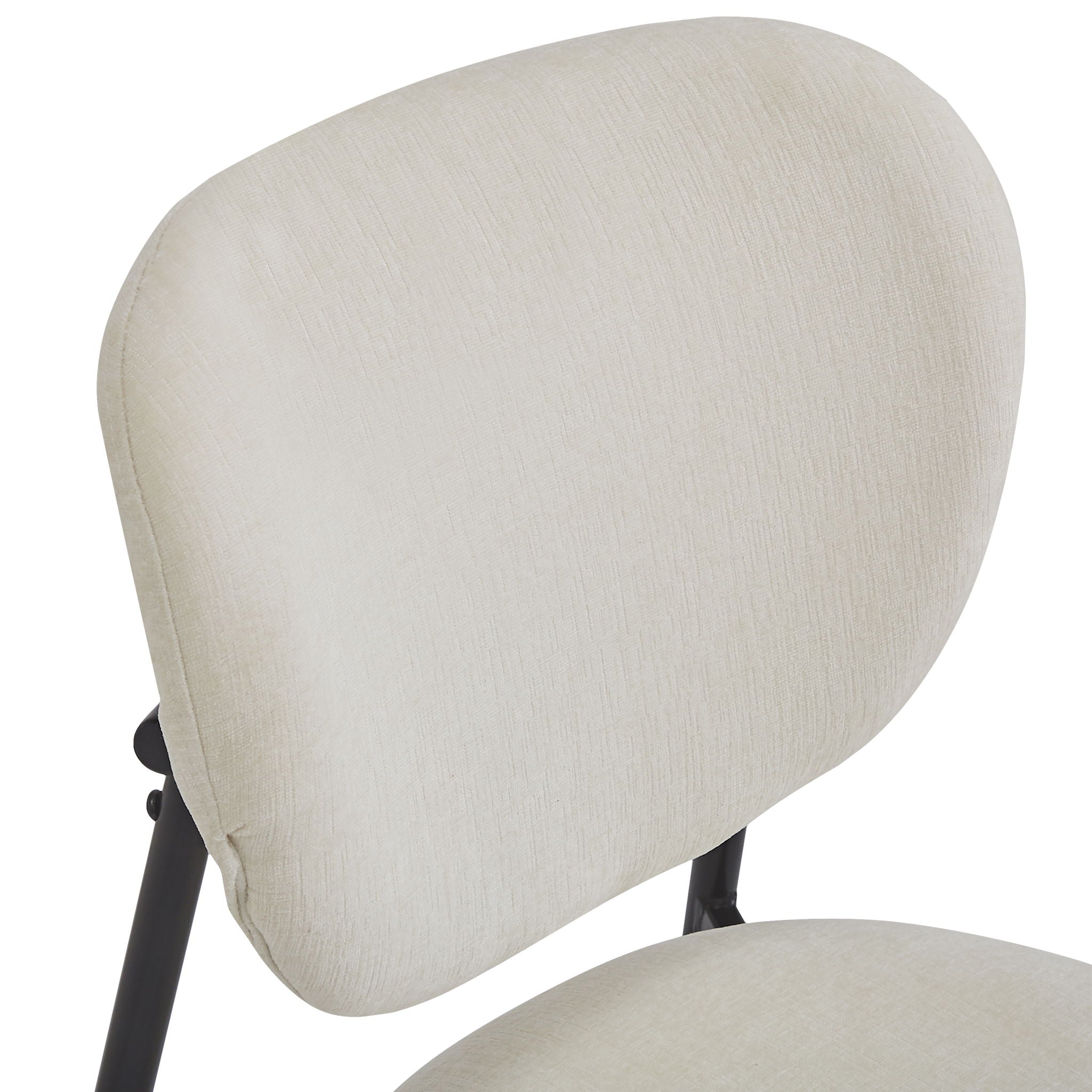 Modern Upholstered Dining Chairs With Metal Legs (Set of 2) - Beige
