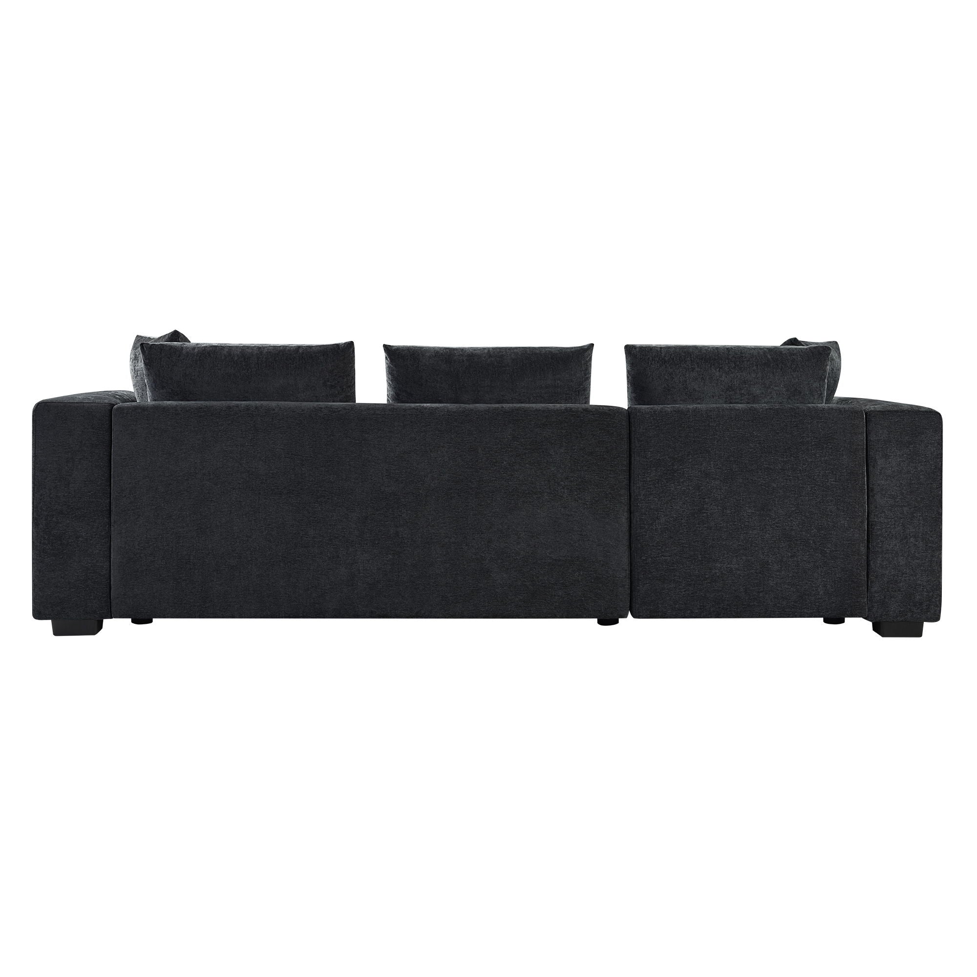 Modern L Shaped Sectional Sofa With Upholstery And Wooden Storage