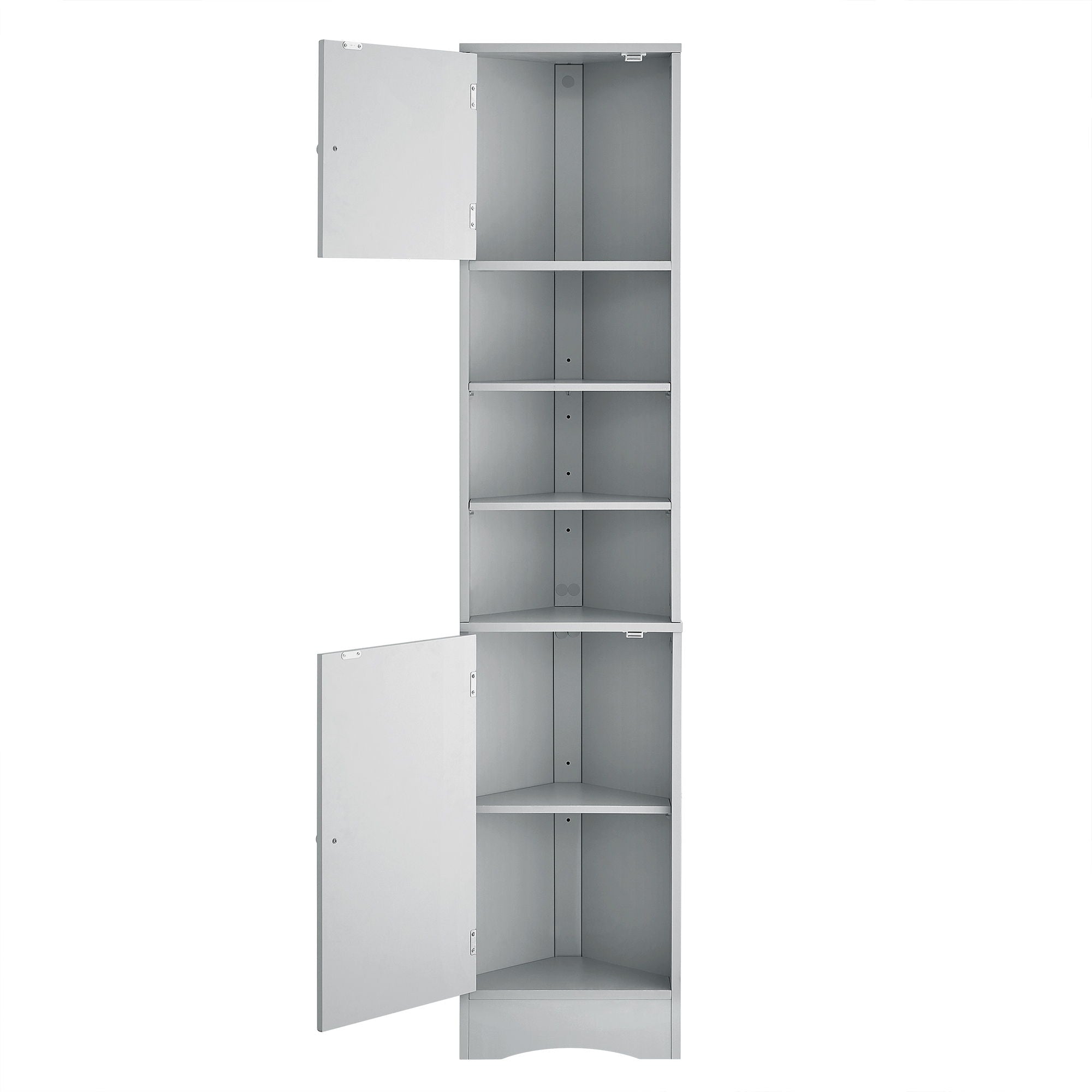 Multi Functional Corner Cabinet With Adjustable Shelves And 2 Doors