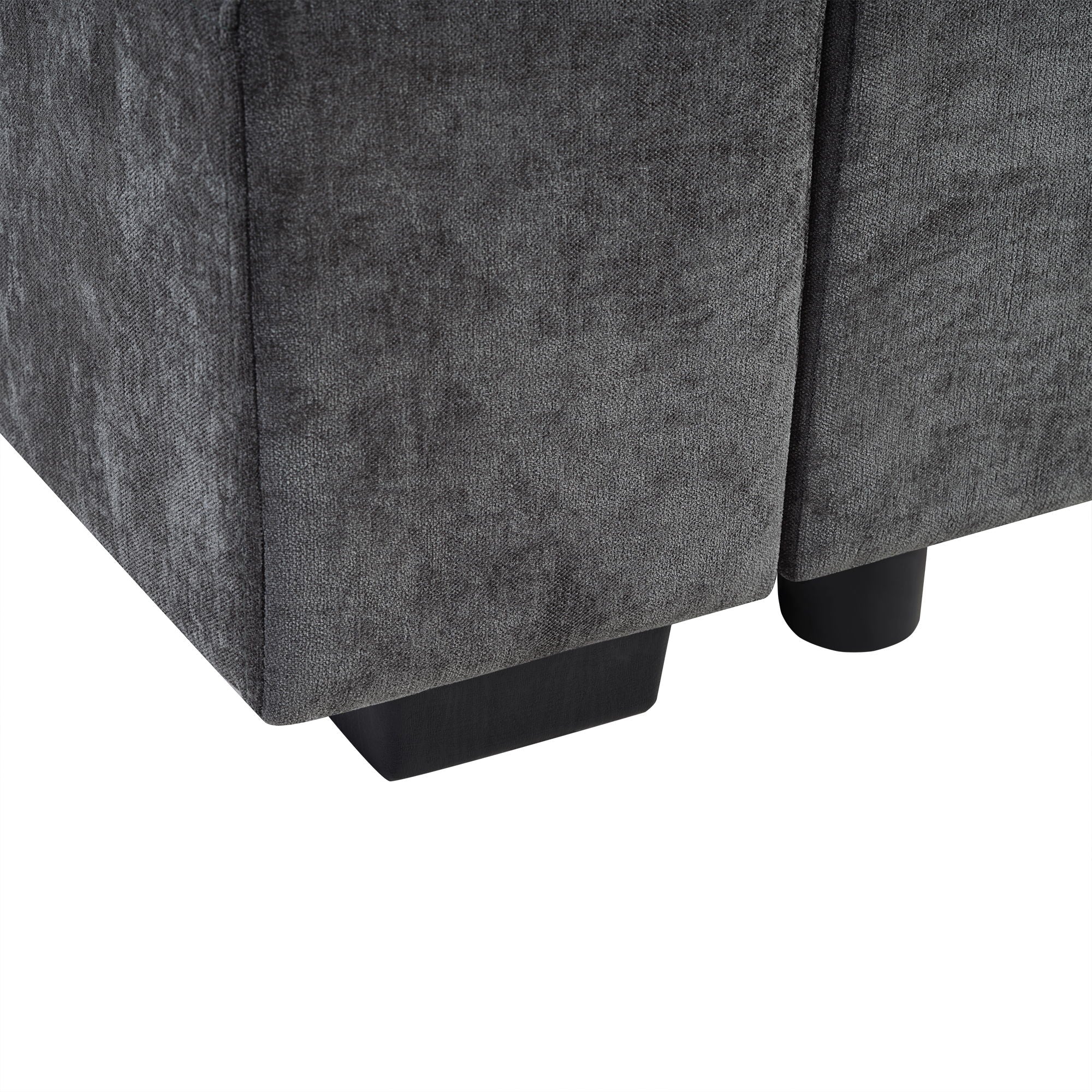Modern L Shaped Sectional Sofa With Upholstery And Wooden Storage