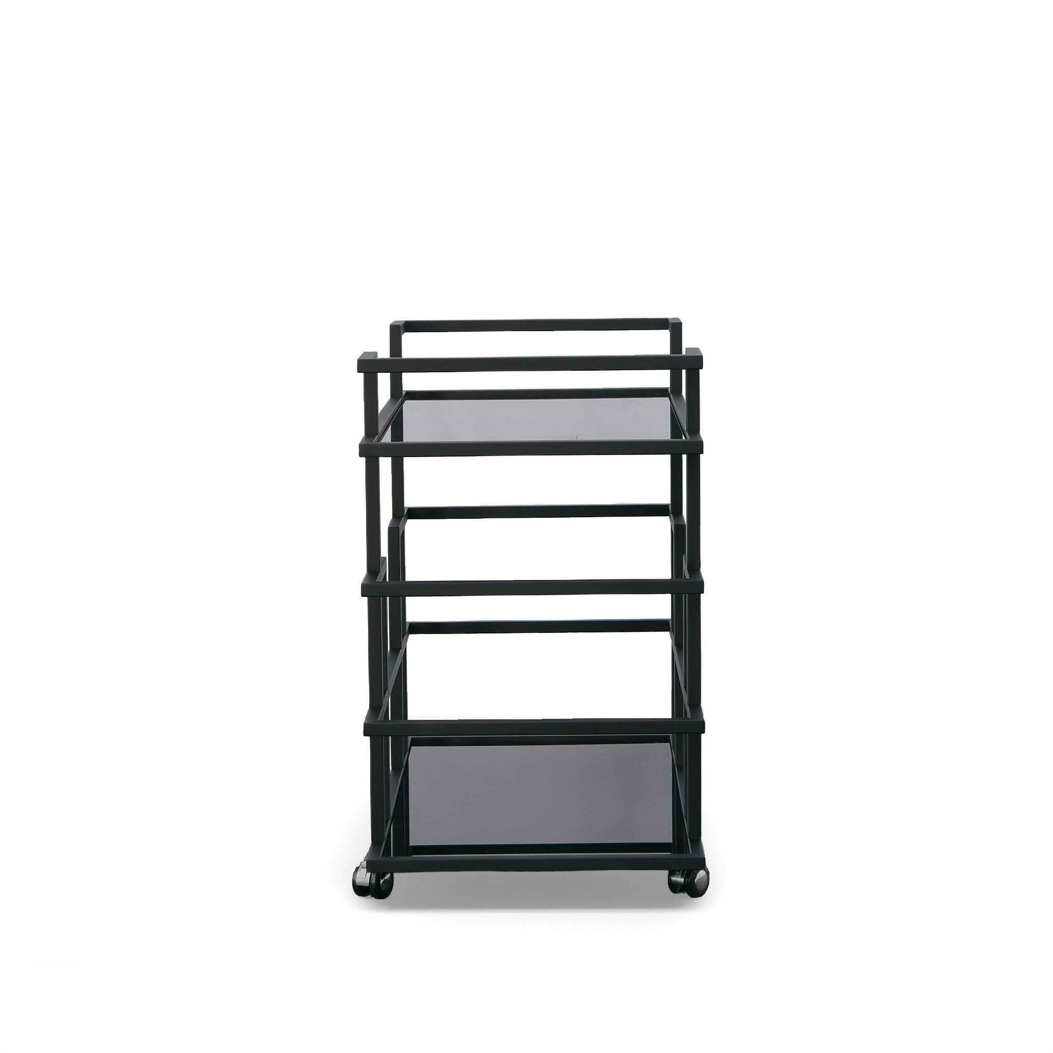 Modrest Deakin - Black Stainless Steel and Black Glass Wine Rack